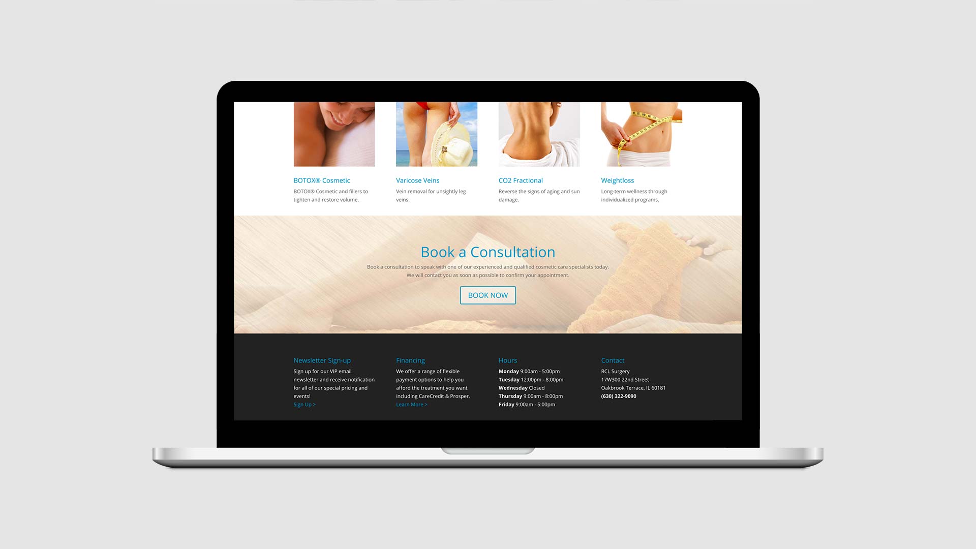 Web development for RCL Surgery in Chicago IL